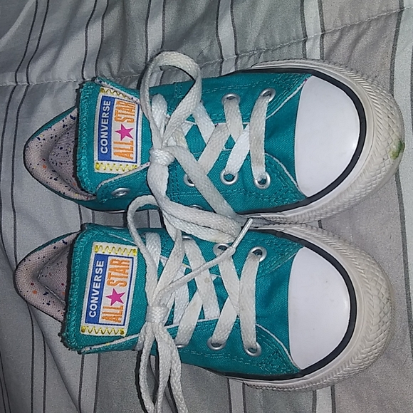 Junior Size Aqua Spots Converse - Picture 4 of 10